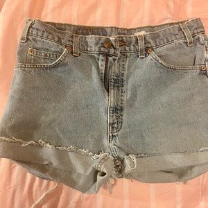 Levi 505 high waisted vintage denim shorts